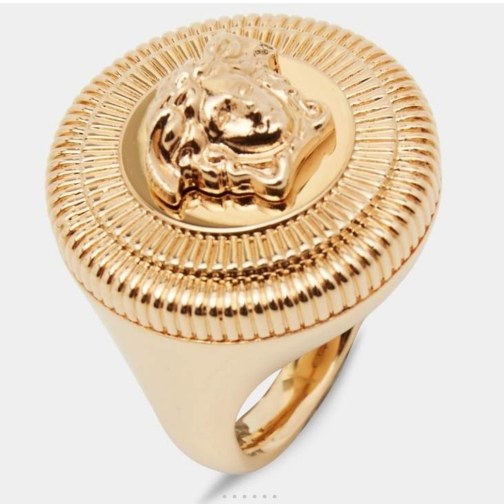 Versace Gold Medusa Unisex Ring - Picture 5 of 11